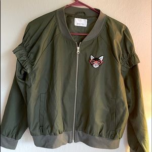 George J Love fancy green bomber army jacket new